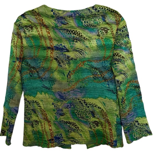 Alberto Makali Set cardigan and sleeveless top, green/ brown, vintage luxury , M - Picture 8 of 12
